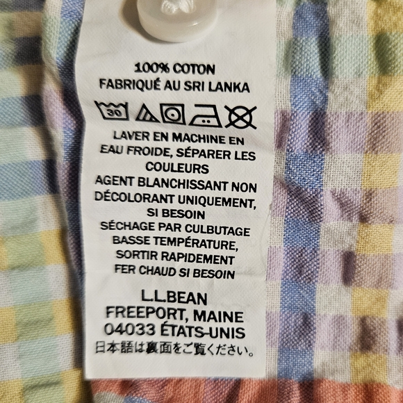 LL Bean Pastel Textured Button-Up Cotton Festive Top XL - Picture 7 of 14